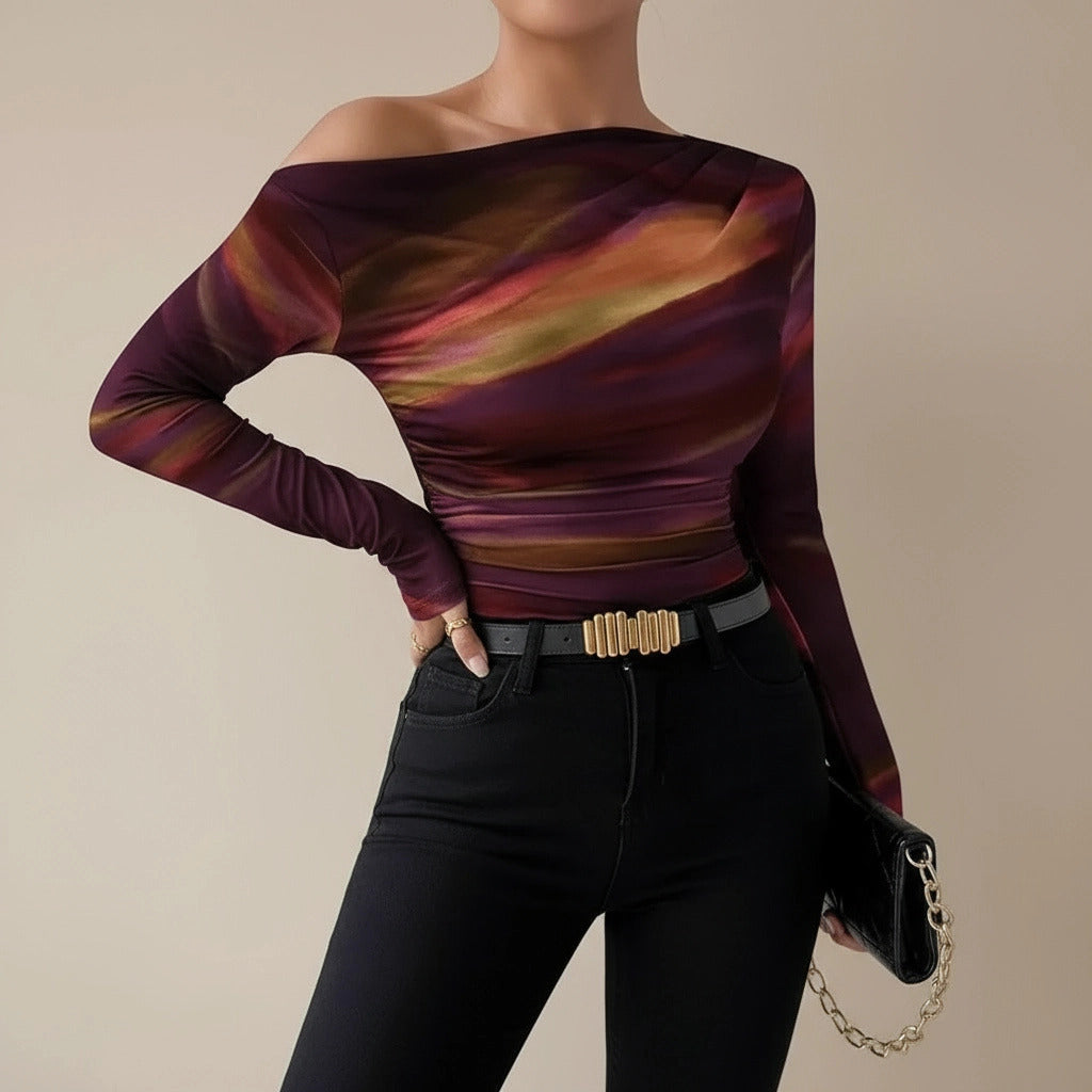 Tie-Dye Long-Sleeve Blouse
