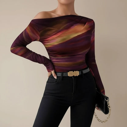 Tie-Dye Long-Sleeve Blouse