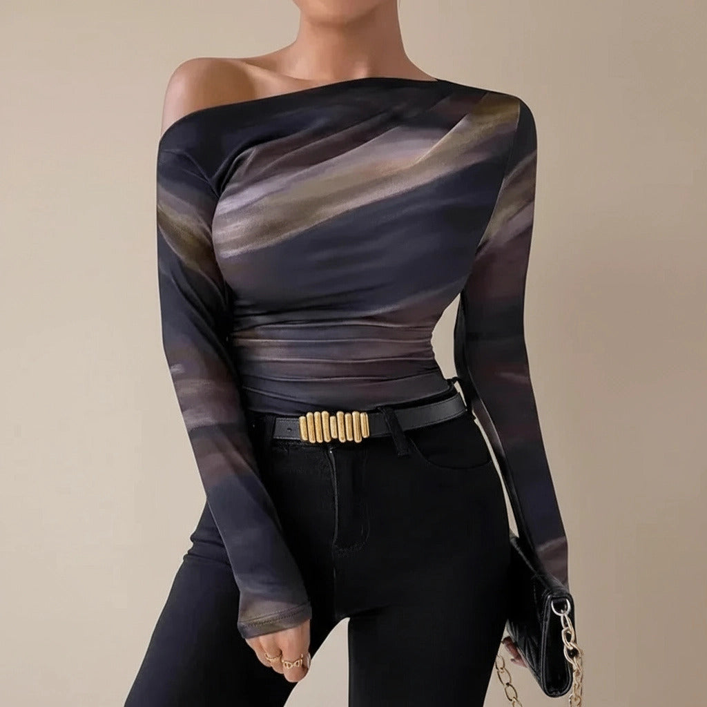Tie-Dye Long-Sleeve Blouse